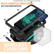 For Samsung Galaxy S23+ 5G R-JUST Sliding Camera Design Life Water-resistant Dustproof Shockproof Phone Case(Black)