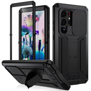 For Samsung Galaxy S23 Ultra 5G R-JUST Sliding Camera Design Life Water-resistant Dustproof Shockproof Phone Case(Black)