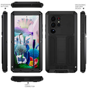 For Samsung Galaxy S23 Ultra 5G R-JUST Sliding Camera Design Life Water-resistant Dustproof Shockproof Phone Case(Black)