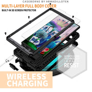 For Samsung Galaxy S23 Ultra 5G R-JUST Sliding Camera Design Life Water-resistant Dustproof Shockproof Phone Case(Black)