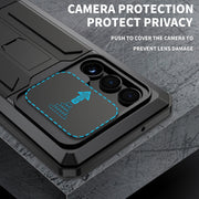 For Samsung Galaxy S23 Ultra 5G R-JUST Sliding Camera Design Life Water-resistant Dustproof Shockproof Phone Case(Black)