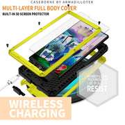 For Samsung Galaxy S23 Ultra 5G R-JUST Sliding Camera Design Life Water-resistant Dustproof Shockproof Phone Case(Yellow)