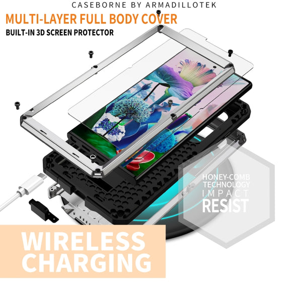 For Samsung Galaxy S23 Ultra 5G R-JUST Sliding Camera Design Life Water-resistant Dustproof Shockproof Phone Case(Silver)