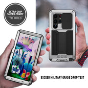 For Samsung Galaxy S23 Ultra 5G R-JUST Sliding Camera Design Life Water-resistant Dustproof Shockproof Phone Case(Silver)
