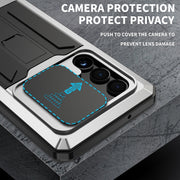 For Samsung Galaxy S23 Ultra 5G R-JUST Sliding Camera Design Life Water-resistant Dustproof Shockproof Phone Case(Silver)