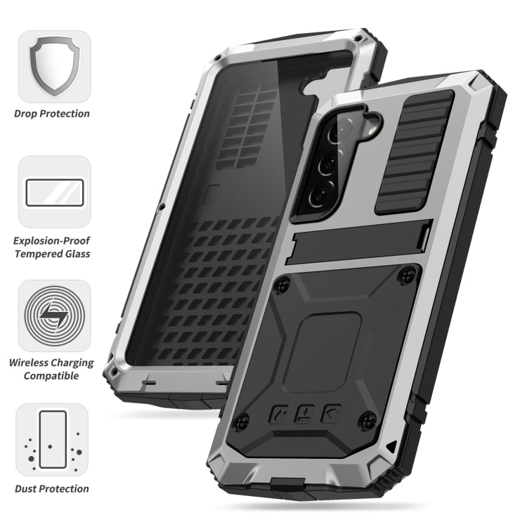 For Samsung Galaxy S23 5G R-JUST Life Water-resistant Dustproof Shockproof Phone Case(Silver)