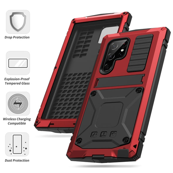 For Samsung Galaxy S23 Ultra 5G R-JUST Life Water-resistant Dustproof Shockproof Phone Case(Red)