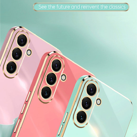 For Samsung Galaxy A54 5G XINLI Straight Edge 6D Electroplate TPU Phone Case(Pink)