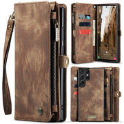 For Samsung Galaxy S23 Ultra 5G CaseMe 008 Detachable Multifunctional Leather Phone Case(Brown)