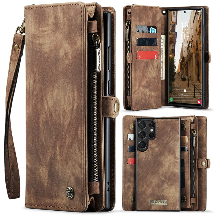 For Samsung Galaxy S23 Ultra 5G CaseMe 008 Detachable Multifunctional Leather Phone Case(Brown) - Galaxy S23 Ultra 5G Cases by CaseMe | Online Shopping South Africa | PMC TechLife | Buy Now Pay Later Mobicred