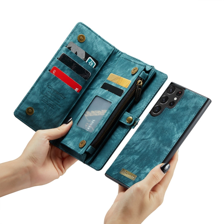 For Samsung Galaxy S23 Ultra 5G CaseMe 008 Detachable Multifunctional Leather Phone Case(Blue)