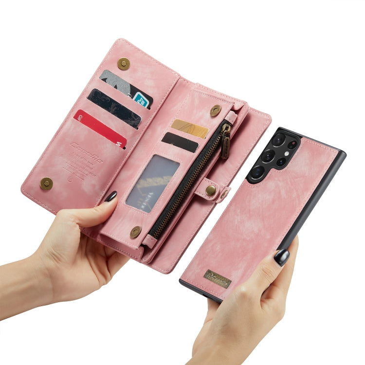 For Samsung Galaxy S23 Ultra 5G CaseMe 008 Detachable Multifunctional Leather Phone Case(Pink)