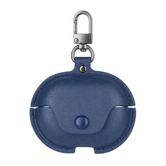 For Huawei FreeBuds Pro 2 Business Leather Earphone Protective Case with Hook(Blue)