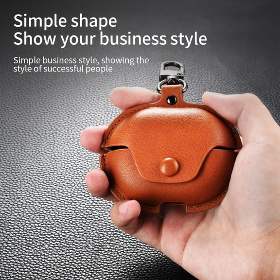 For Huawei FreeBuds Pro Business Leather Earphone Protective Case with Hook(Red)