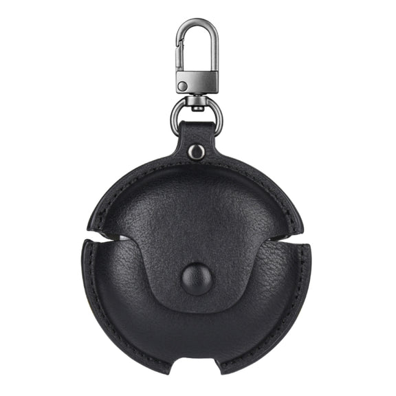 For Huawei FreeBuds 4i / 5i Business Leather Earphone Protective Case with Hook(Black)