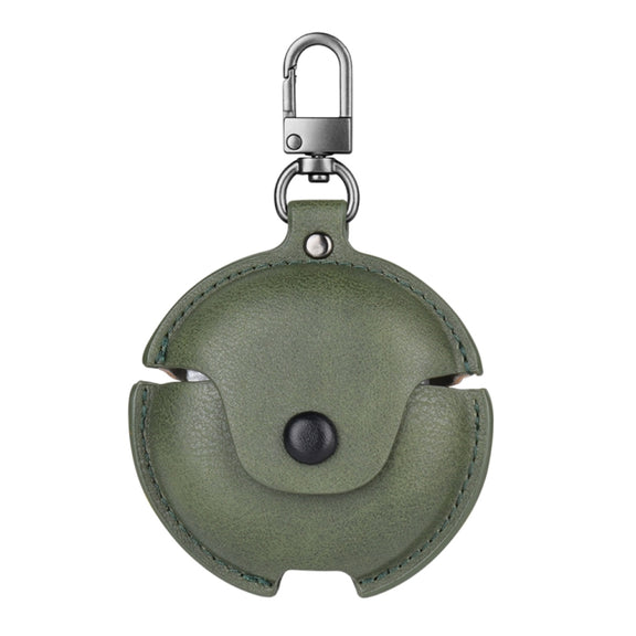 For Huawei FreeBuds 4i / 5i Business Leather Earphone Protective Case with Hook(Green)