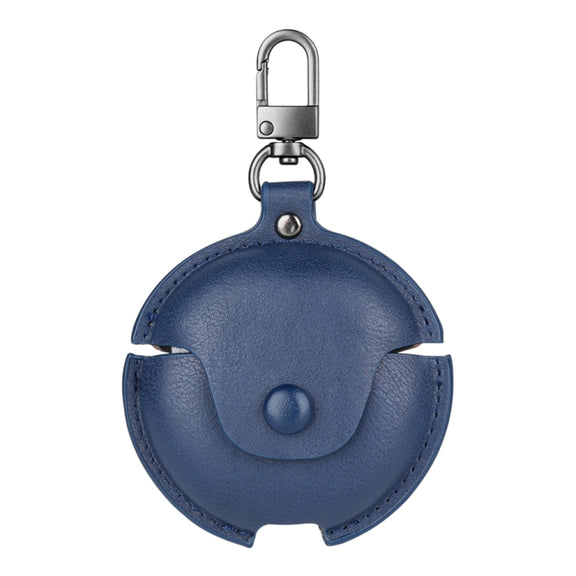 For Huawei FreeBuds 4i / 5i Business Leather Earphone Protective Case with Hook(Blue)