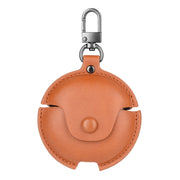 For Huawei FreeBuds 4i / 5i Business Leather Earphone Protective Case with Hook(Light Brown)
