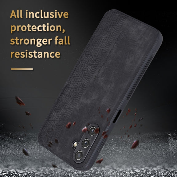 For Samsung Galaxy A14 5G AZNS 3D Embossed Skin Feel Phone Case(Sapphire Blue)