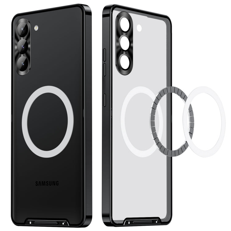 For Samsung Galaxy S23 5G MagSafe Magnetic Frosted Metal Phone Case(Black)
