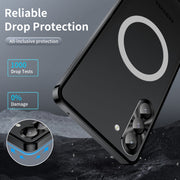 For Samsung Galaxy S23 5G MagSafe Magnetic Frosted Metal Phone Case(Black)