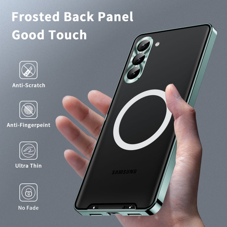 For Samsung Galaxy S23 5G MagSafe Magnetic Frosted Metal Phone Case(Green)