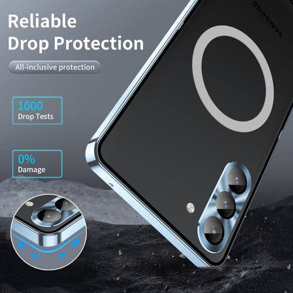 For Samsung Galaxy S23+ 5G MagSafe Magnetic Frosted Metal Phone Case(Blue)