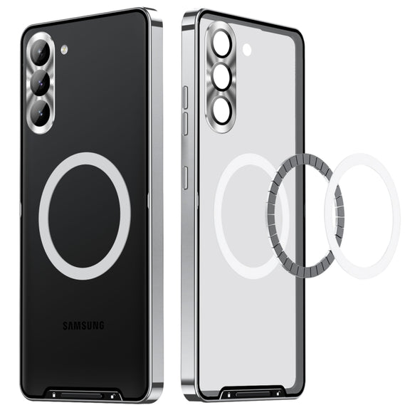 For Samsung Galaxy S23+ 5G MagSafe Magnetic Frosted Metal Phone Case(Silver)