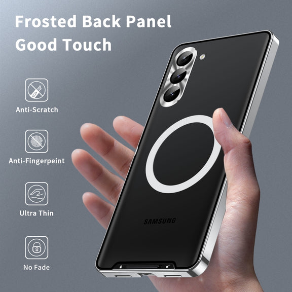 For Samsung Galaxy S23+ 5G MagSafe Magnetic Frosted Metal Phone Case(Silver)