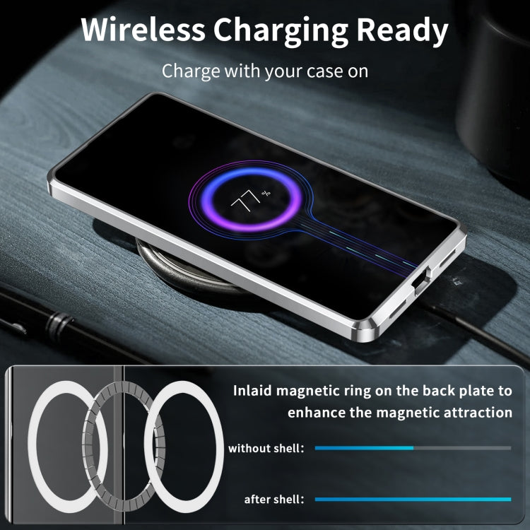 For Samsung Galaxy S23+ 5G MagSafe Magnetic Frosted Metal Phone Case(Silver)