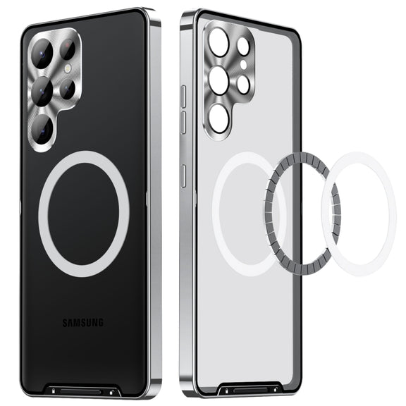 For Samsung Galaxy S23 Ultra 5G MagSafe Magnetic Frosted Metal Phone Case(Silver)