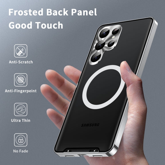 For Samsung Galaxy S23 Ultra 5G MagSafe Magnetic Frosted Metal Phone Case(Silver)