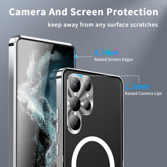 For Samsung Galaxy S23 Ultra 5G MagSafe Magnetic Frosted Metal Phone Case(Silver)