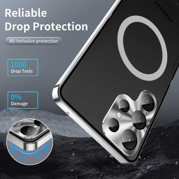 For Samsung Galaxy S23 Ultra 5G MagSafe Magnetic Frosted Metal Phone Case(Silver)