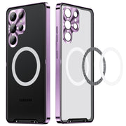 For Samsung Galaxy S23 Ultra 5G MagSafe Magnetic Frosted Metal Phone Case(Purple)