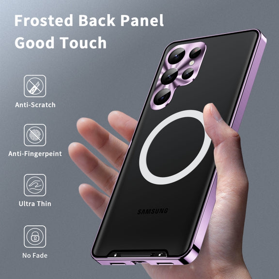 For Samsung Galaxy S23 Ultra 5G MagSafe Magnetic Frosted Metal Phone Case(Purple)