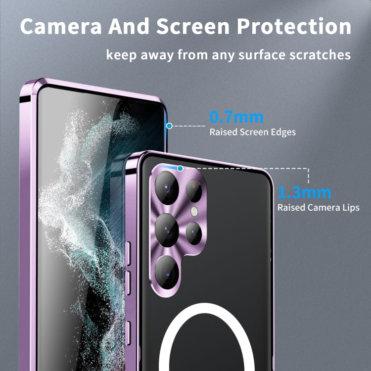 For Samsung Galaxy S23 Ultra 5G MagSafe Magnetic Frosted Metal Phone Case(Purple)