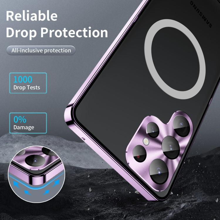 For Samsung Galaxy S23 Ultra 5G MagSafe Magnetic Frosted Metal Phone Case(Purple)