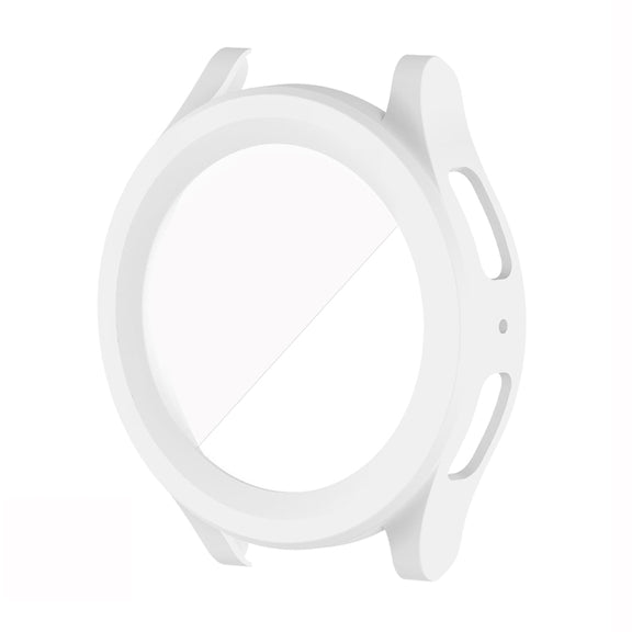 For Samsung Galaxy Watch5 Pro 45mm PC + Tempered Film Fuel Injection Watch Protective Case(White)