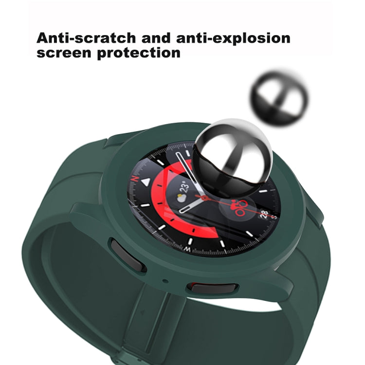 For Samsung Galaxy Watch5 Pro 45mm PC + Tempered Film Fuel Injection Watch Protective Case(White) - free shipping - PMC Jewellery - Order now!