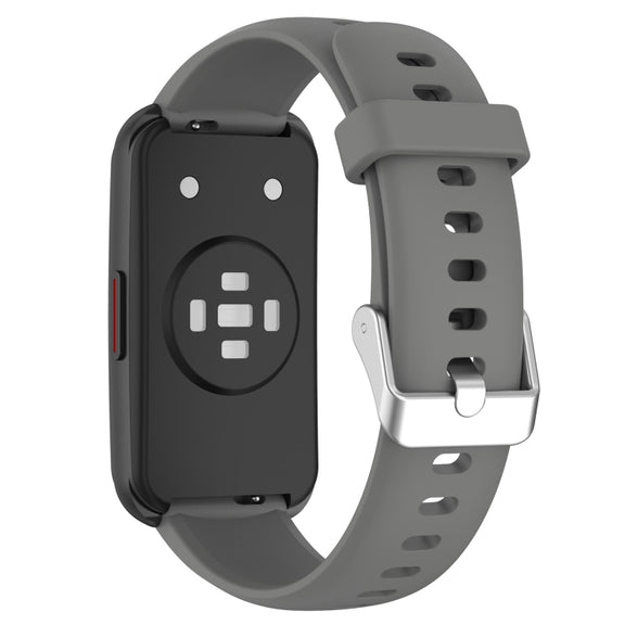 For Keep Band B5 / B4 / B4 Lite 16mm Glossy Surface Silicone Watch Band(Dark Grey)