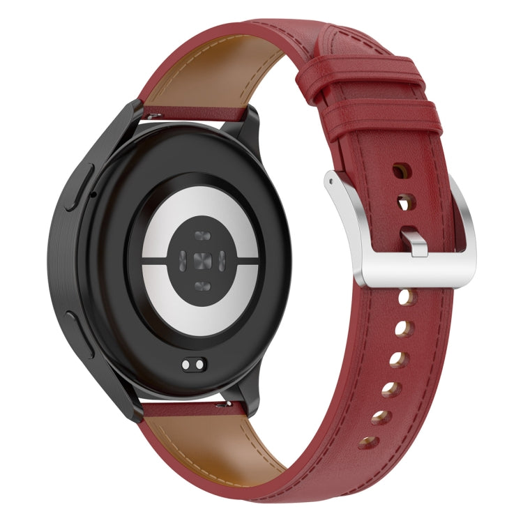 For Huawei Watch Buds/Xiaomi Watch S2 22mm Genuine Leather Watch Band(Red) - Watch Bands by PMC TechLife | Online Shopping South Africa | PMC TechLife | Buy Now Pay Later Mobicred