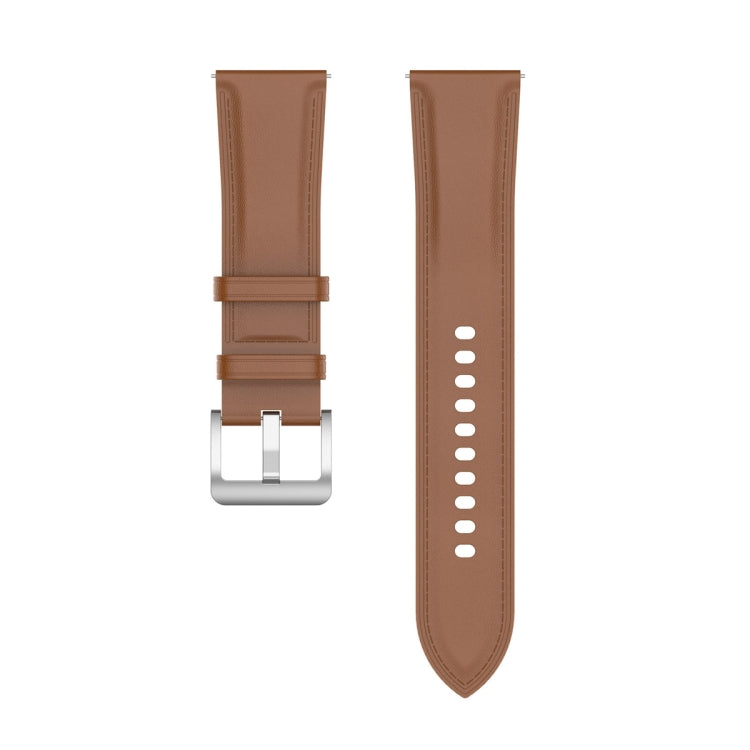 For Huawei Watch Buds/Xiaomi Watch S2 22mm Genuine Leather Watch Band(Light Brown)