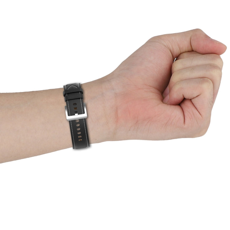 For Huawei Watch Buds/Xiaomi Watch S2 22mm Genuine Leather Watch Band(Black) - free shipping - PMC TechLife - Order now!