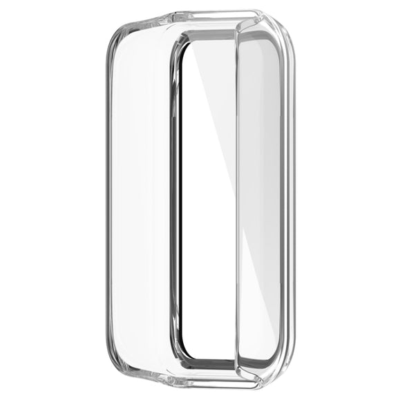 For Amazfit Band 7 PC + Tempered Glass Integrated Protective Watch Case(Transparent White)