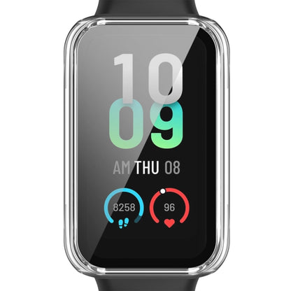 For Amazfit Band 7 PC + Tempered Glass Integrated Protective Watch Case(Transparent White) - free shipping - PMC Jewellery - Order now!