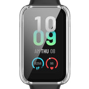 For Amazfit Band 7 PC + Tempered Glass Integrated Protective Watch Case(Transparent White)