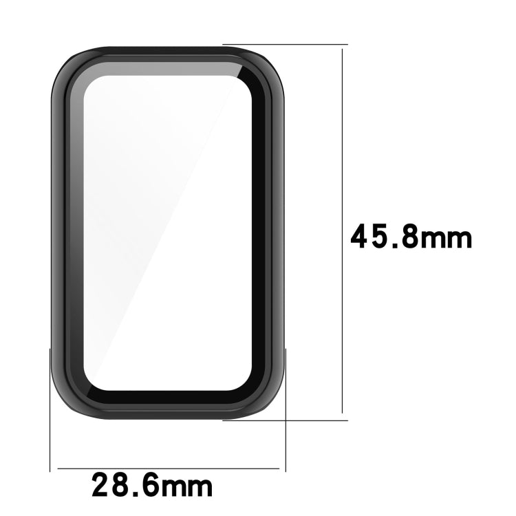 For Amazfit Band 7 PC + Tempered Glass Integrated Protective Watch Case(Transparent White) - free shipping - PMC Jewellery - Order now!