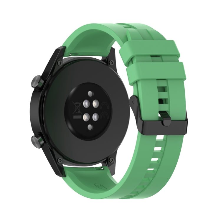 For Huawei Watch 3 Pro New 20mm Silicone Black Buckle Watch Band(Mint Green)