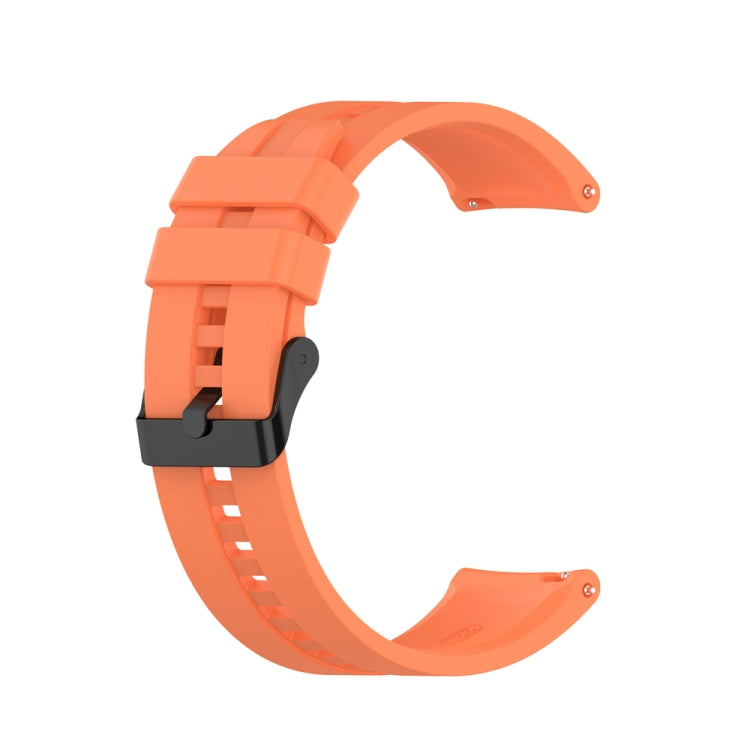 For Huawei Watch Buds 22mm Silicone Black Buckle Watch Band(Vitality Orange)